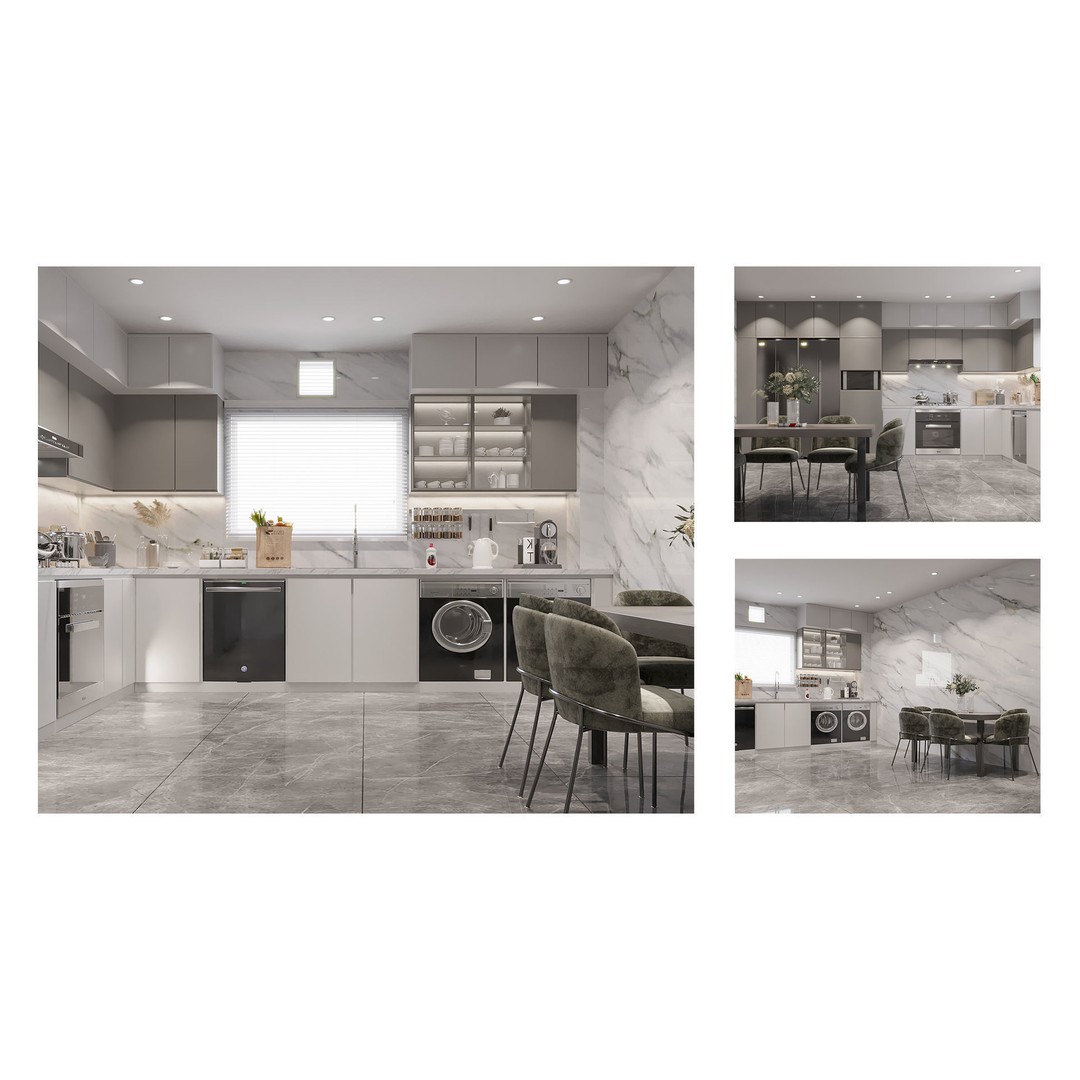 Modern Kitchen 3D Model – Realistic Interior Design Asset, FBX