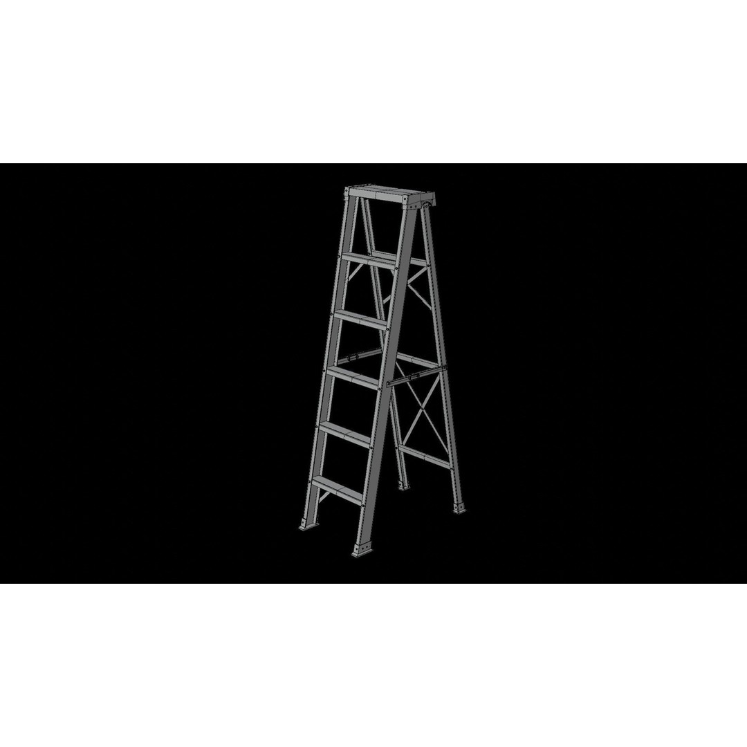 Ladder 3D Model – Low Poly Game Asset, FBX, PBR Textures - View 15