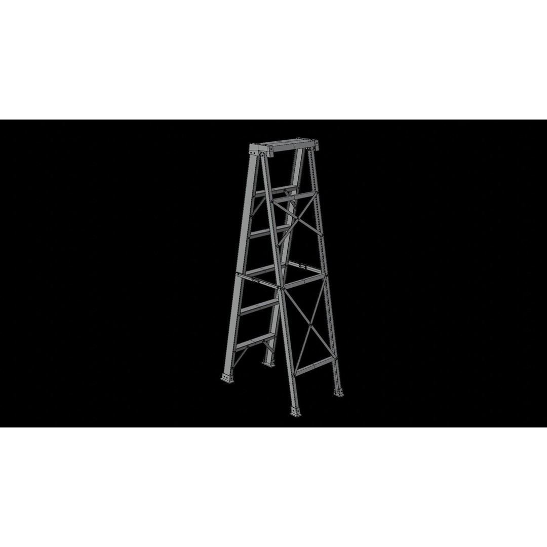 Ladder 3D Model – Low Poly Game Asset, FBX, PBR Textures - View 16