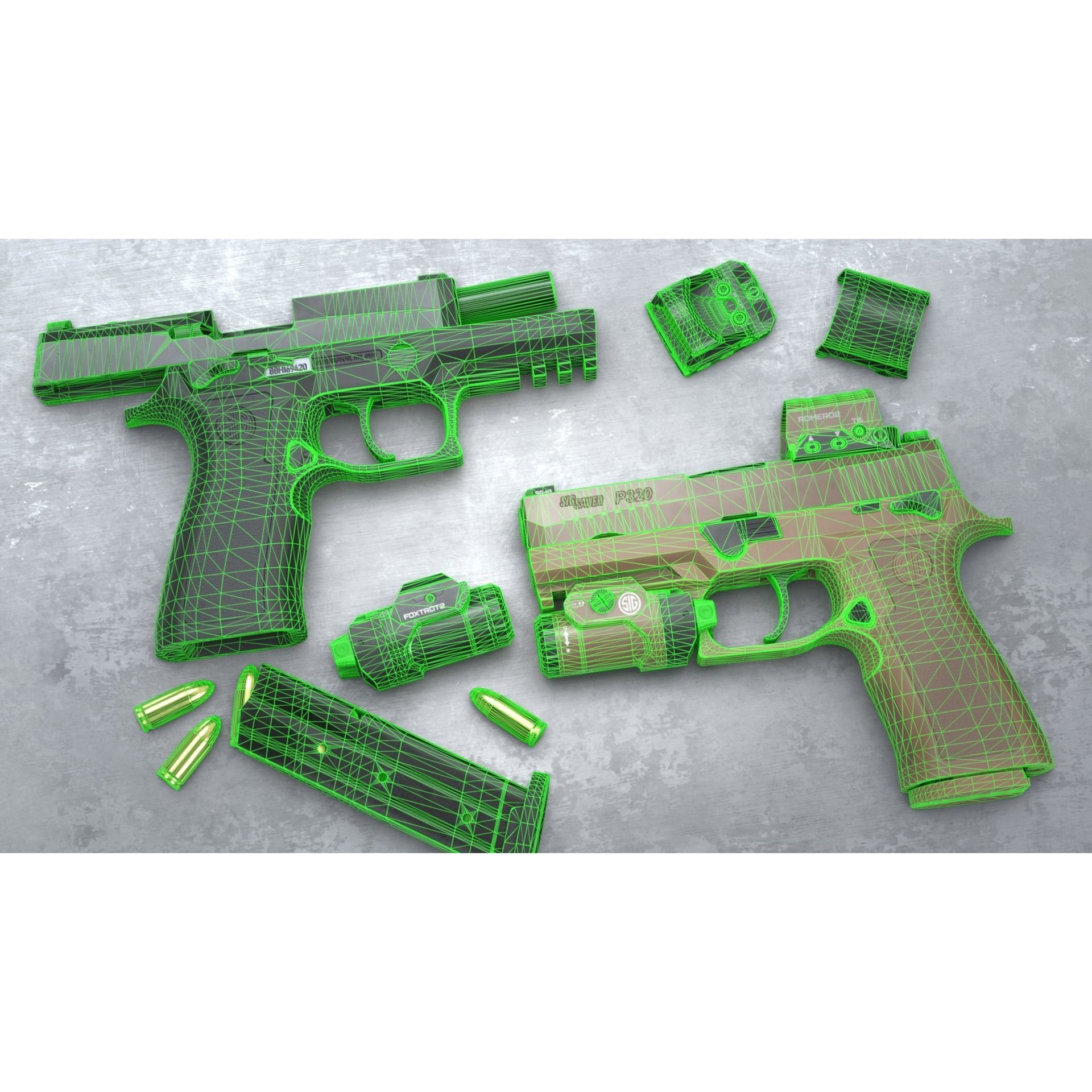 SIG Sauer P320 XCarry Pro - Low-Poly Game-Ready 3D Model