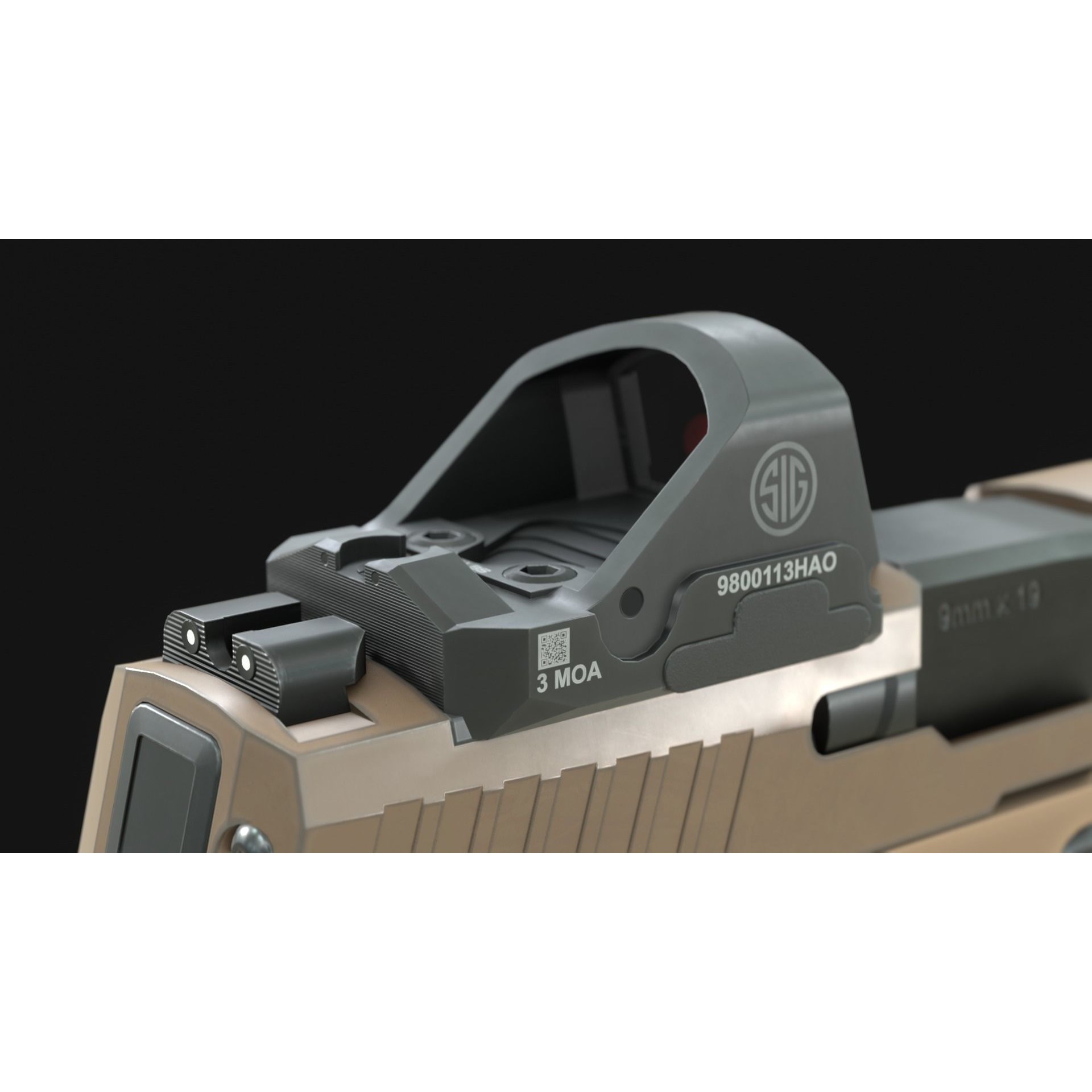 SIG Sauer P320 XCarry Pro - Low-Poly Game-Ready 3D Model - View 10