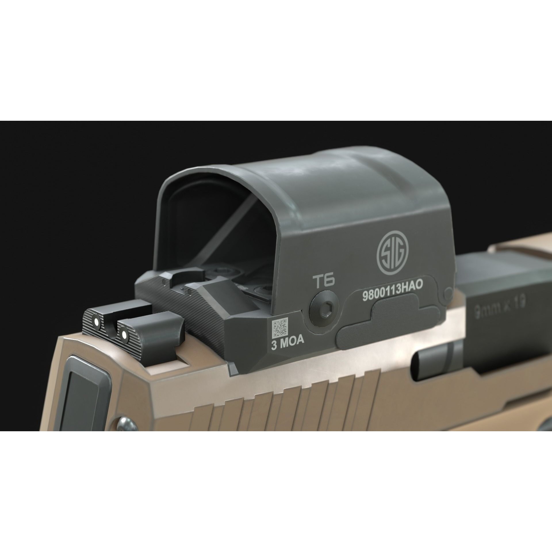 SIG Sauer P320 XCarry Pro - Low-Poly Game-Ready 3D Model - View 11