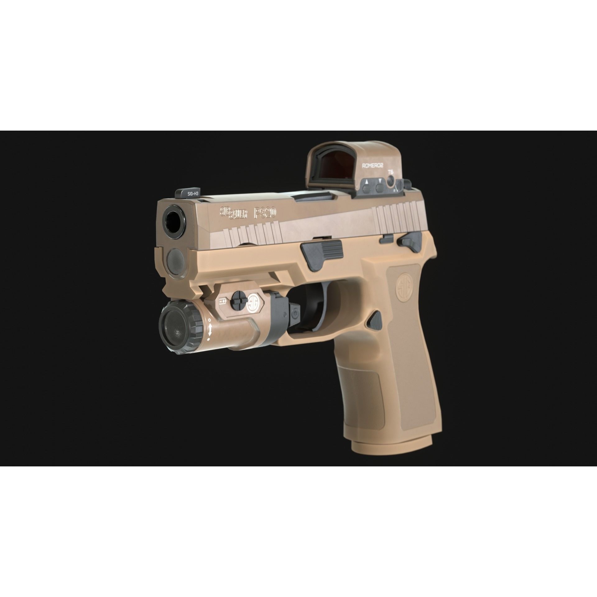 SIG Sauer P320 XCarry Pro - Low-Poly Game-Ready 3D Model - View 17