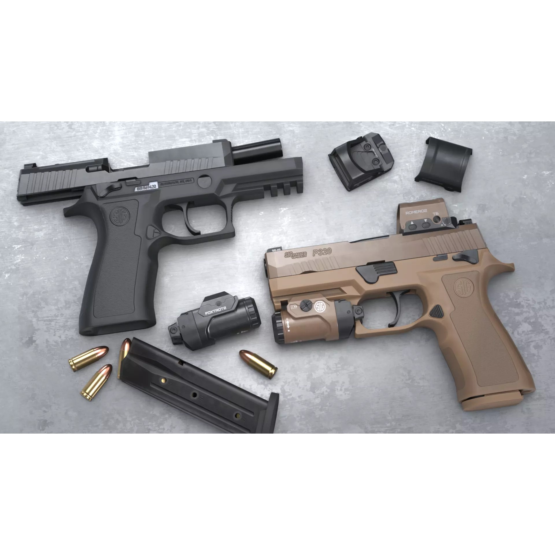SIG Sauer P320 XCarry Pro - Low-Poly Game-Ready 3D Model - View 2