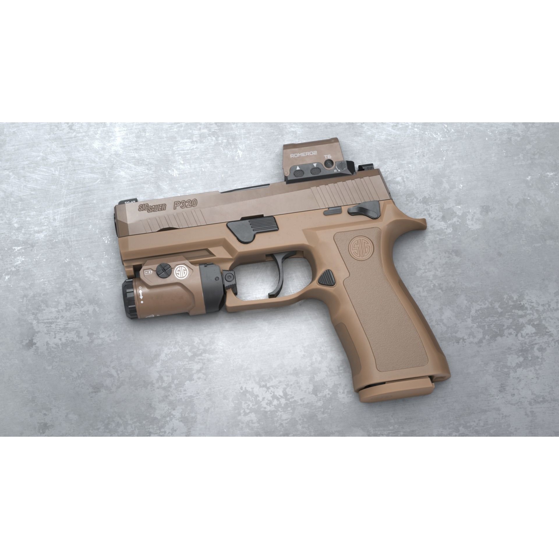SIG Sauer P320 XCarry Pro - Low-Poly Game-Ready 3D Model - View 4