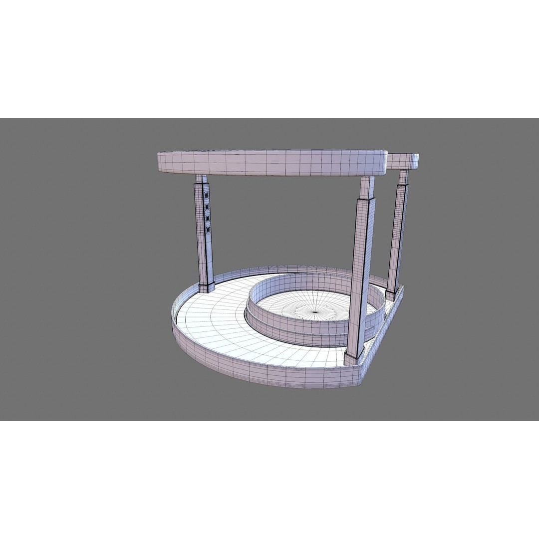 Rotating Spice Holder Shelf 3D Model – PBR Textured Kitchenware, FBX