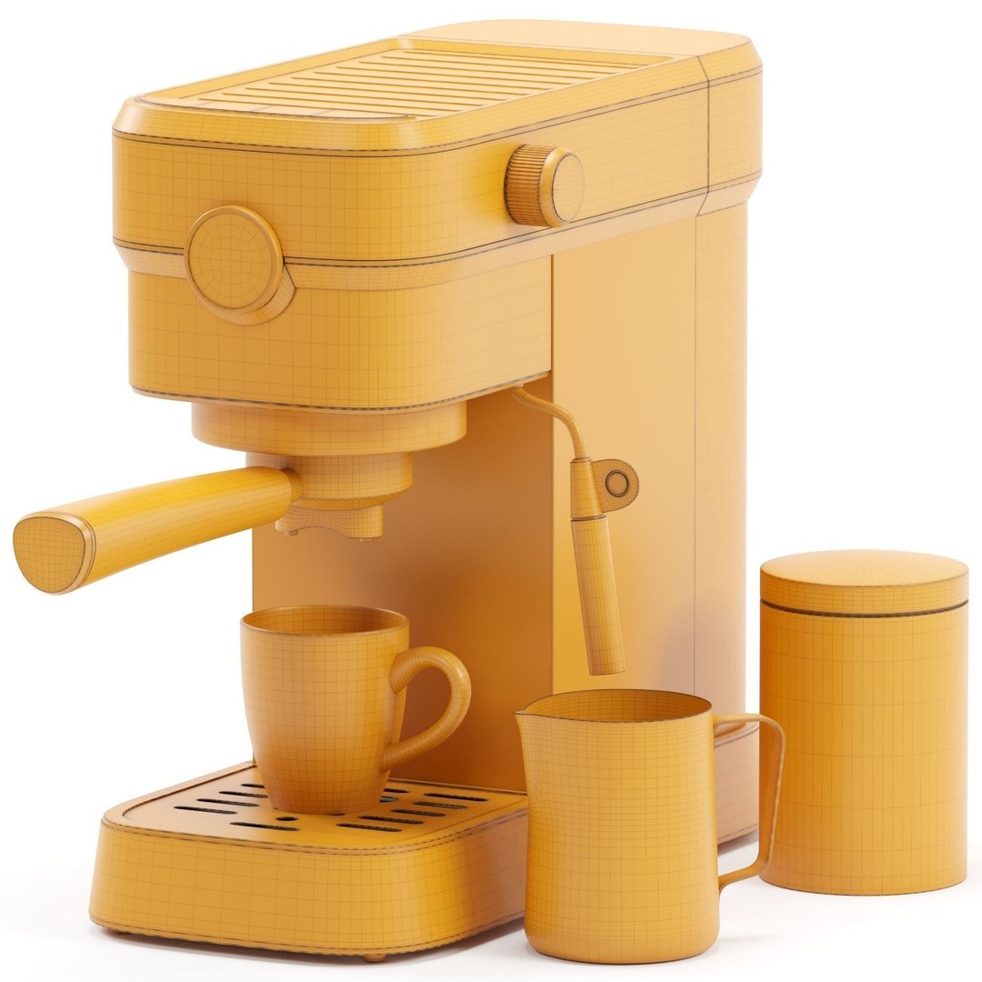 SEVERIN Espresso Coffee Machine 3D Model – High Poly PBR Asset, OBJ/FBX