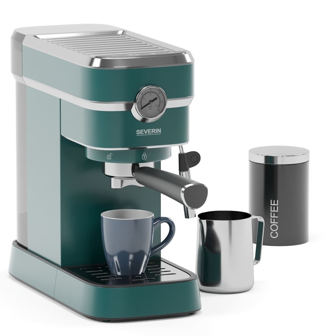 SEVERIN Espresso Coffee Machine 3D Model – High Poly PBR Asset, OBJ/FBX - View 5