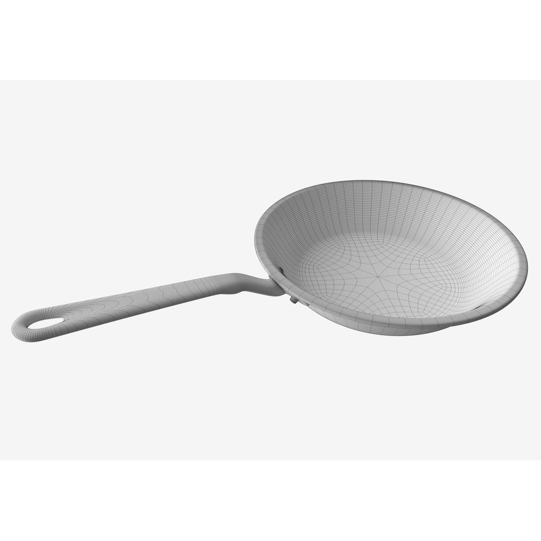 Stainless Steel Pan 3D Model – Low Poly Kitchenware, FBX, OBJ - View 10