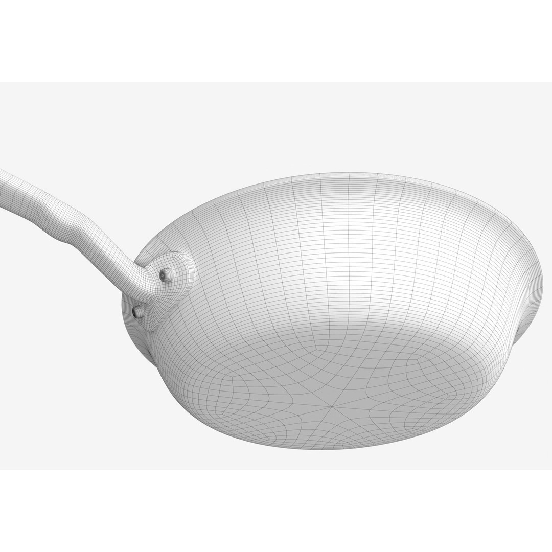 Stainless Steel Pan 3D Model – Low Poly Kitchenware, FBX, OBJ - View 12