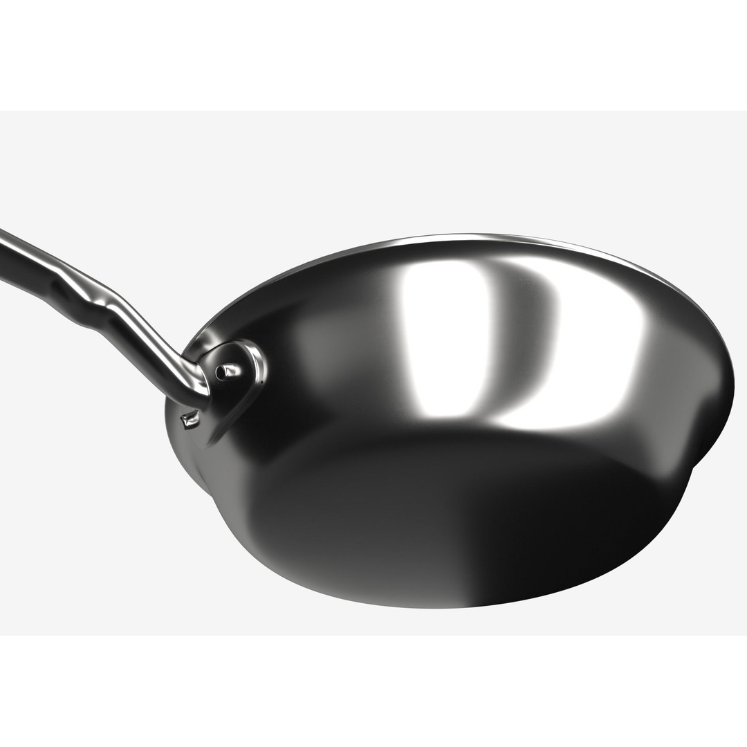 Stainless Steel Pan 3D Model – Low Poly Kitchenware, FBX, OBJ - View 13