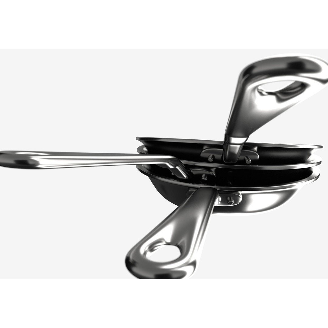 Stainless Steel Pan 3D Model – Low Poly Kitchenware, FBX, OBJ - View 15