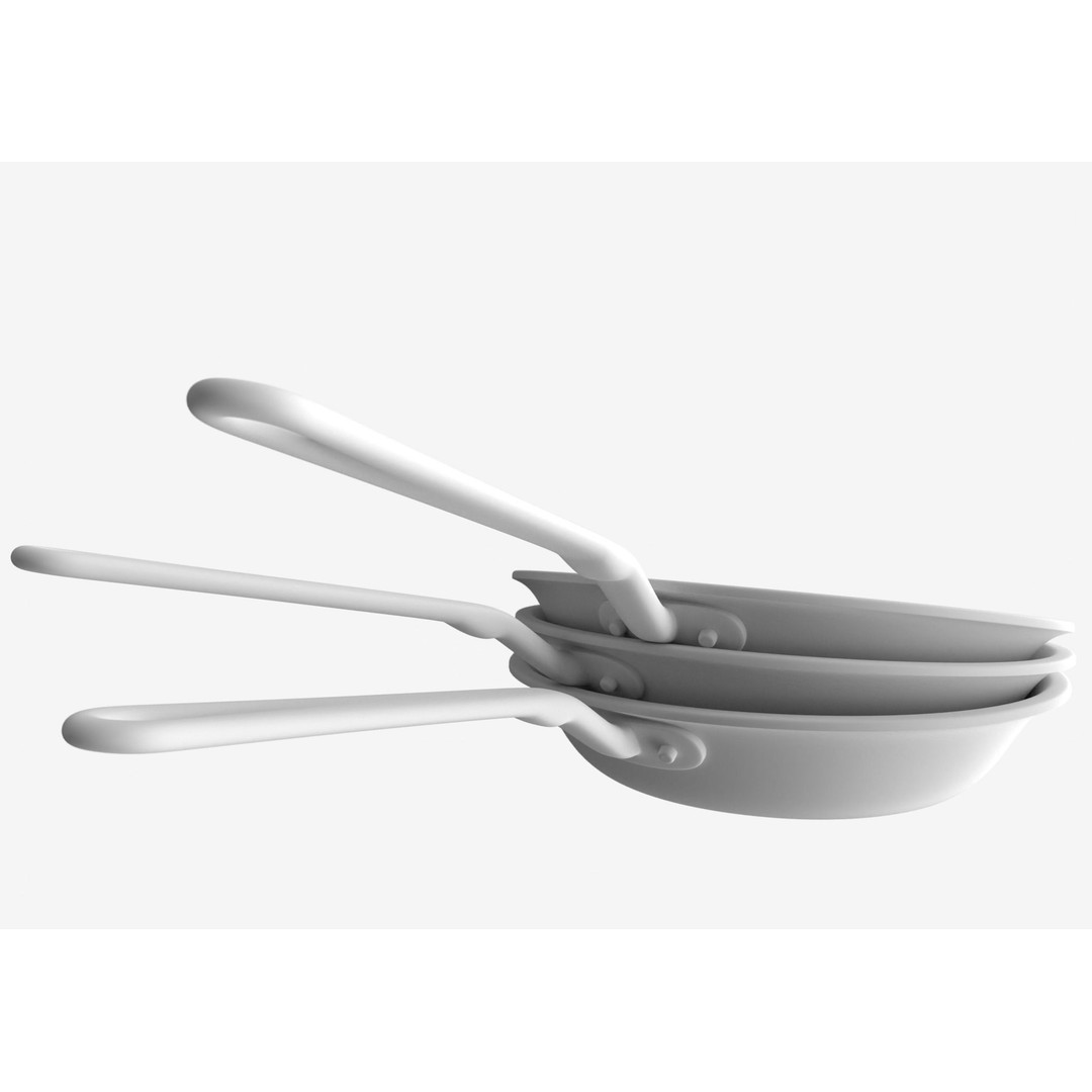Stainless Steel Pan 3D Model – Low Poly Kitchenware, FBX, OBJ - View 16