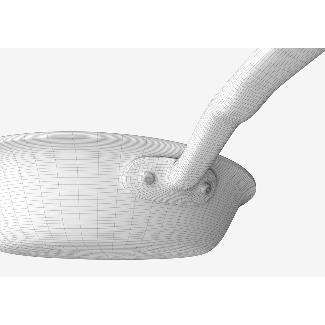 Stainless Steel Pan 3D Model – Low Poly Kitchenware, FBX, OBJ - View 6