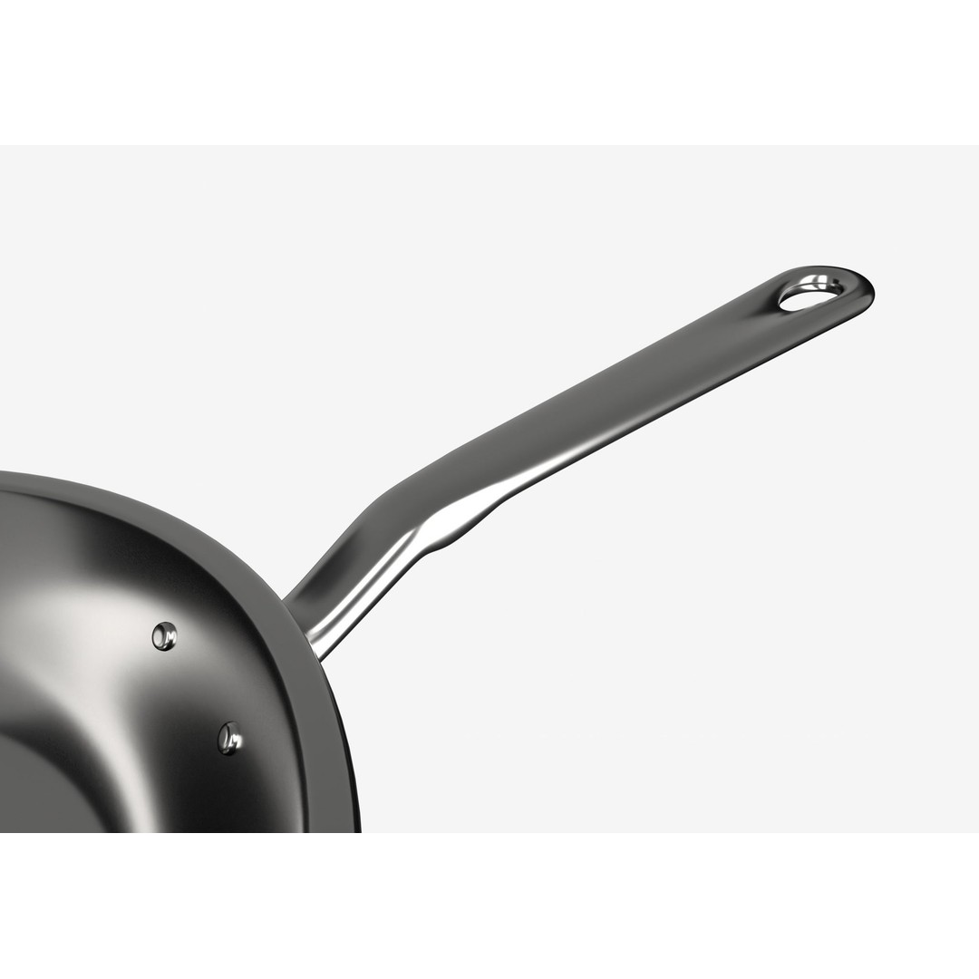 Stainless Steel Pan 3D Model – Low Poly Kitchenware, FBX, OBJ - View 8