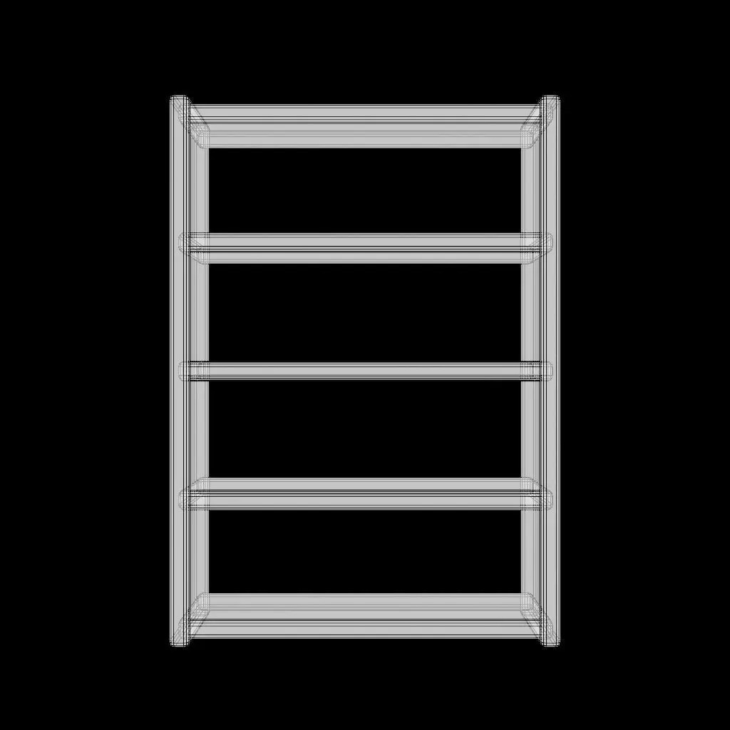Wooden Open Shelf Cabinet 3D Model – Low Poly Furniture Asset, FBX - View 13