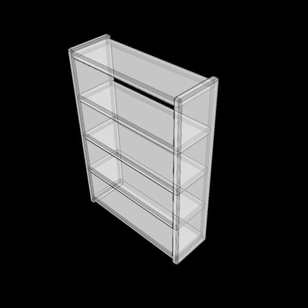 Wooden Open Shelf Cabinet 3D Model – Low Poly Furniture Asset, FBX - View 15