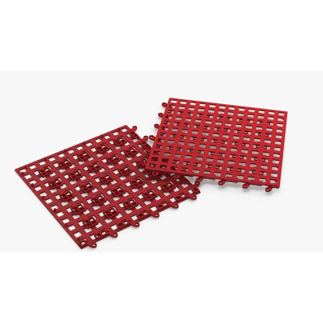 Plastic Floor Mat 3D Model – Durable Red Design for Home Use - View 11