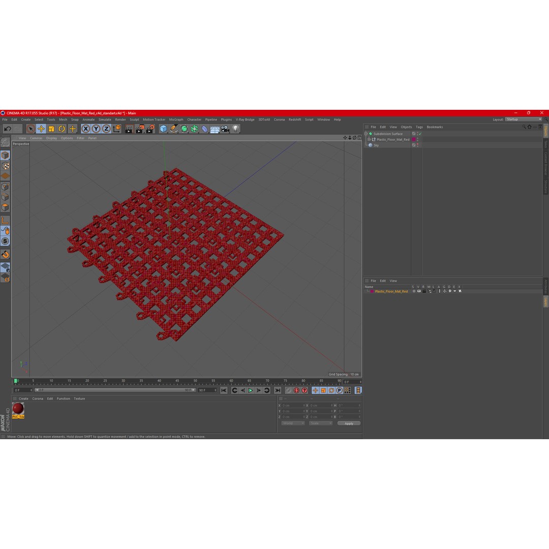 Plastic Floor Mat 3D Model – Durable Red Design for Home Use - View 19