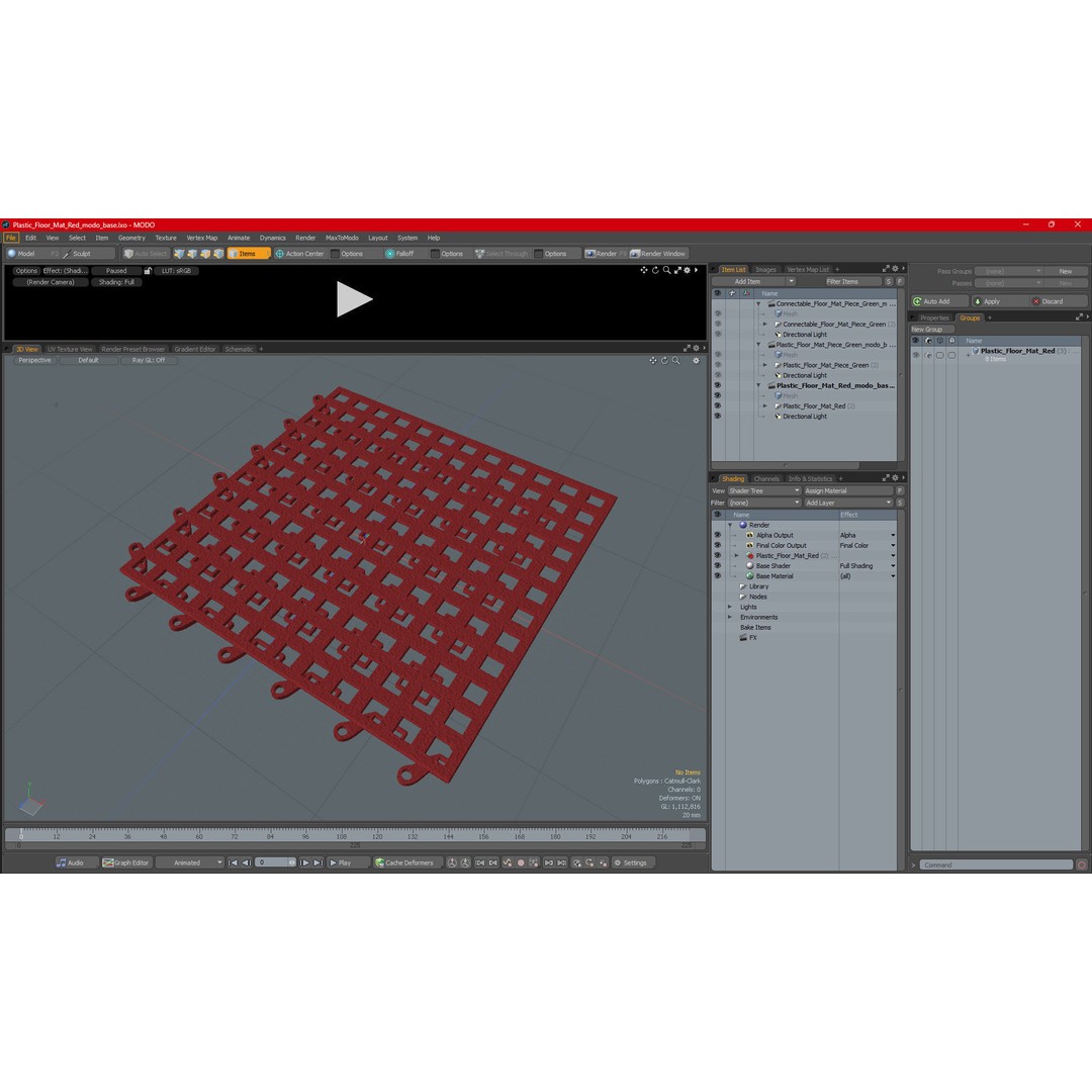 Plastic Floor Mat 3D Model – Durable Red Design for Home Use - View 22