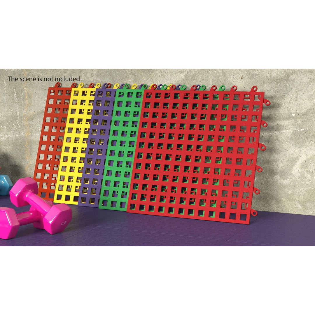 Plastic Floor Mat 3D Model – Durable Red Design for Home Use - View 3