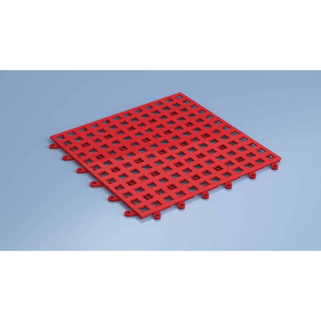Plastic Floor Mat 3D Model – Durable Red Design for Home Use - View 4