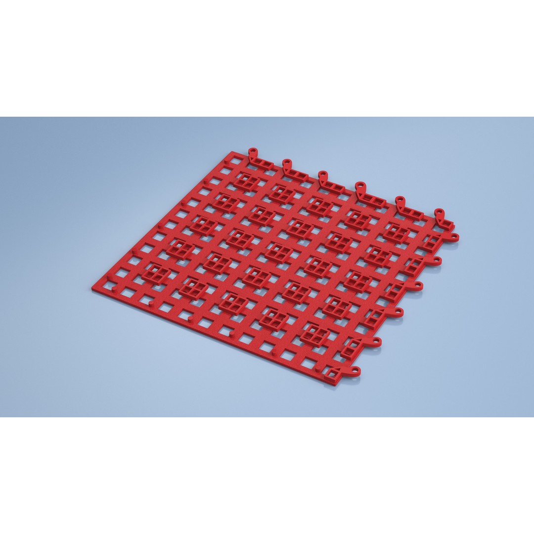 Plastic Floor Mat 3D Model – Durable Red Design for Home Use - View 5