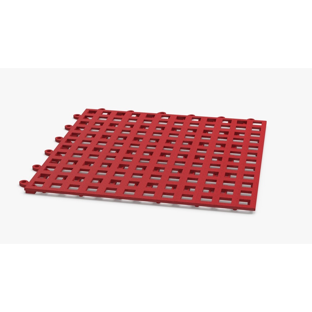 Plastic Floor Mat 3D Model – Durable Red Design for Home Use - View 7