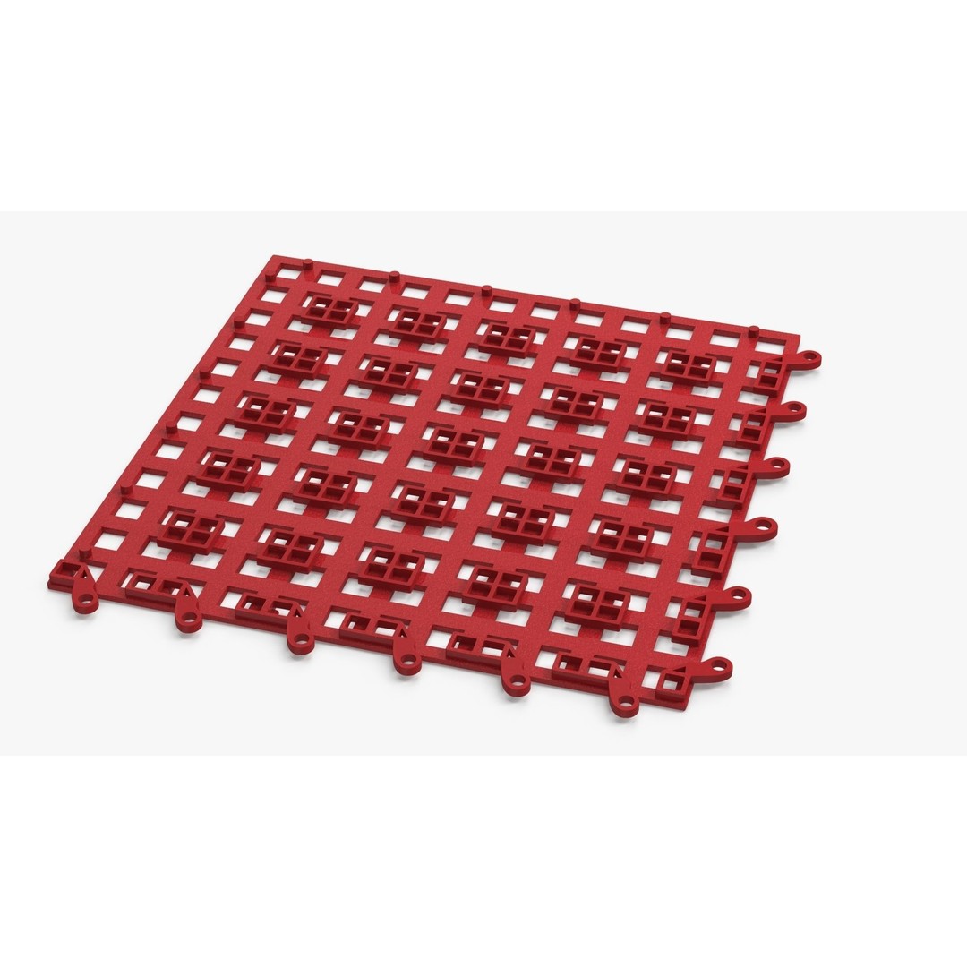 Plastic Floor Mat 3D Model – Durable Red Design for Home Use - View 8