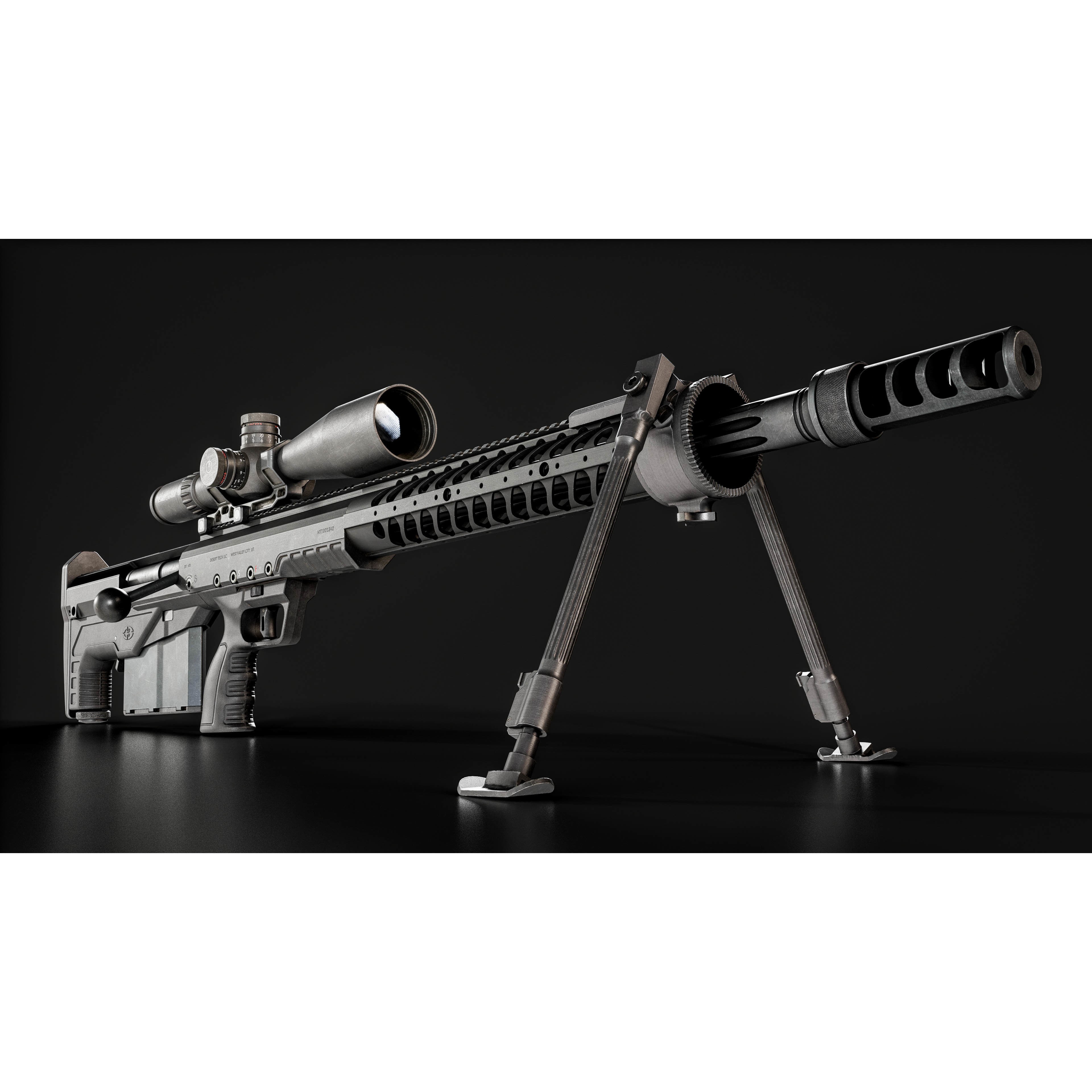 Desert Tech HTI Sniper Rifle - Low-Poly Game-Ready 3D Model - View 5