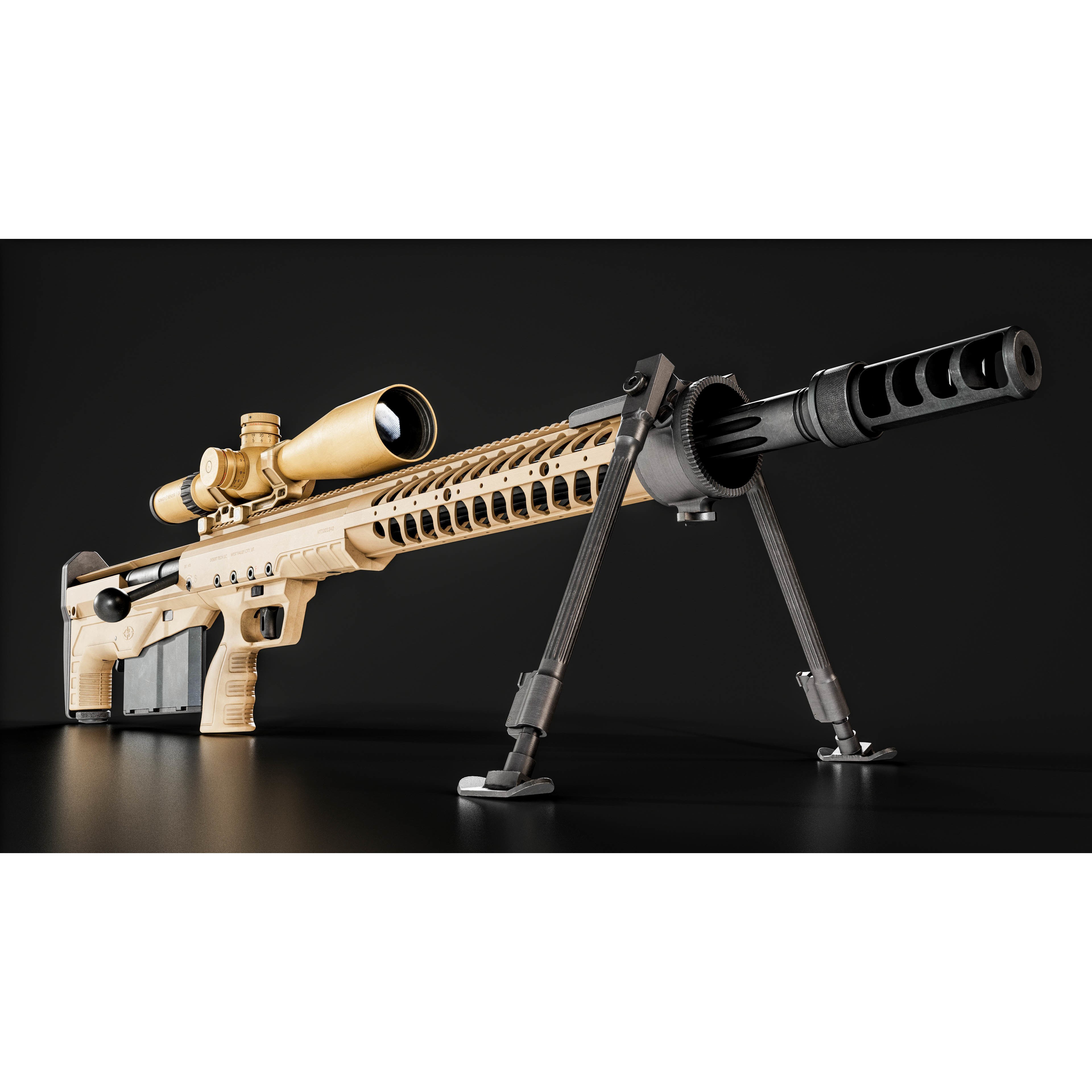 Desert Tech HTI Sniper Rifle - Low-Poly Game-Ready 3D Model - View 6