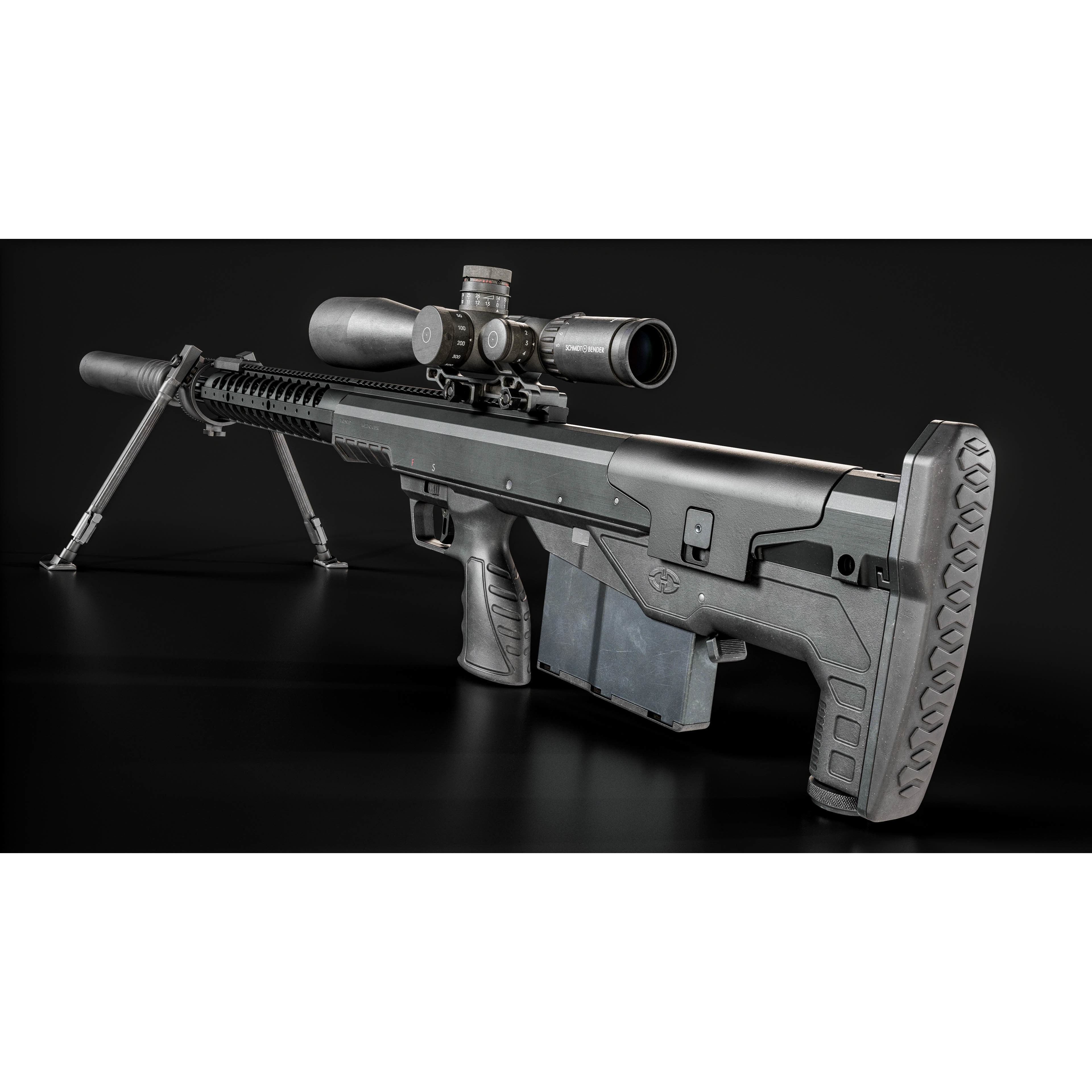 Desert Tech HTI Sniper Rifle - Low-Poly Game-Ready 3D Model - View 7