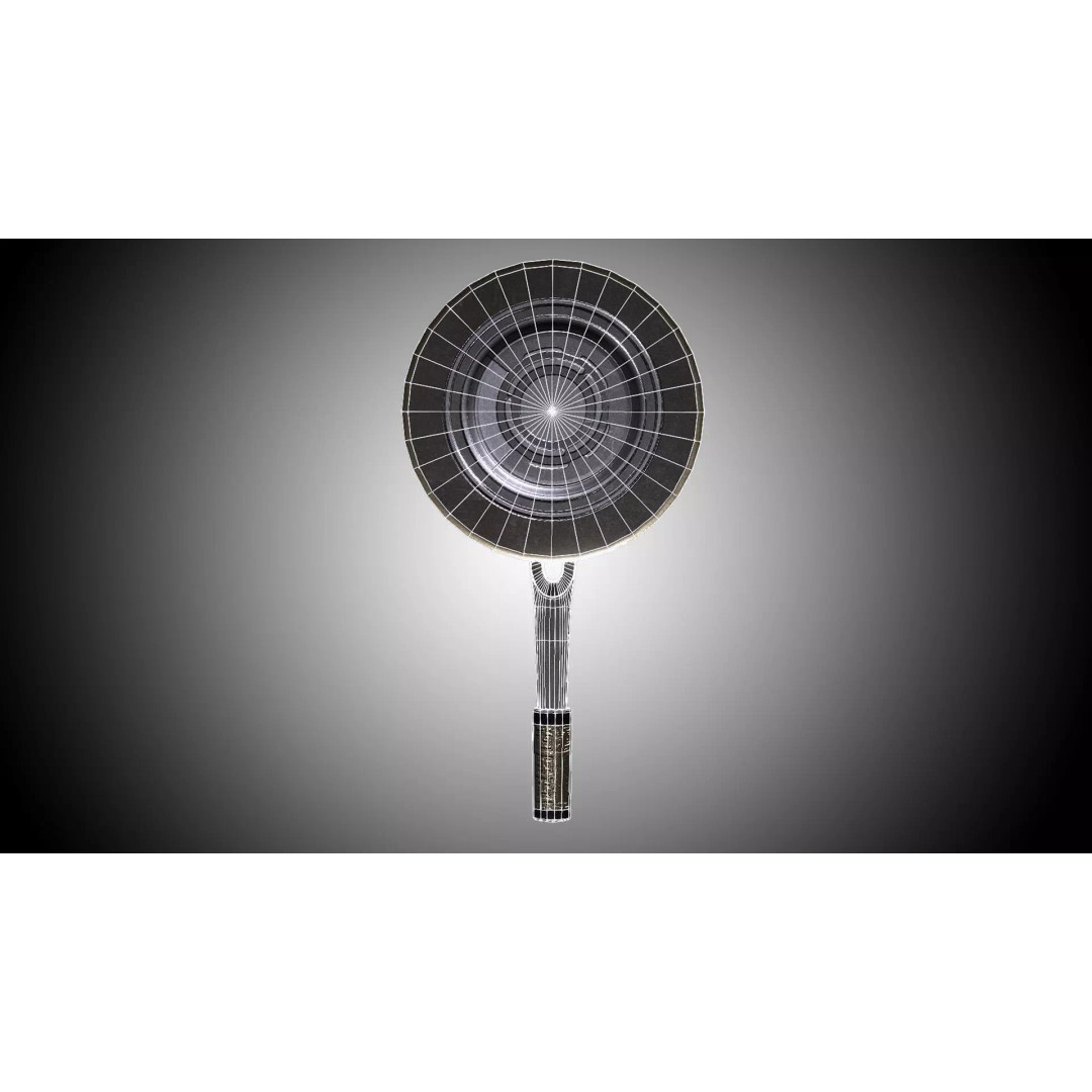 Frying Pan 3D Model – Low Poly Kitchenware, PBR Textures, FBX - View 10