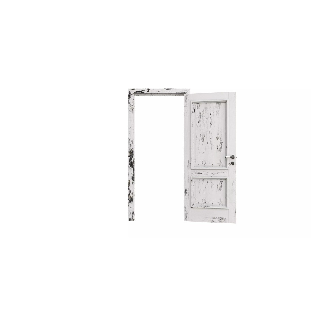 Loft Door 3D Model – Architectural Wood Door, FBX & OBJ Formats - View 12