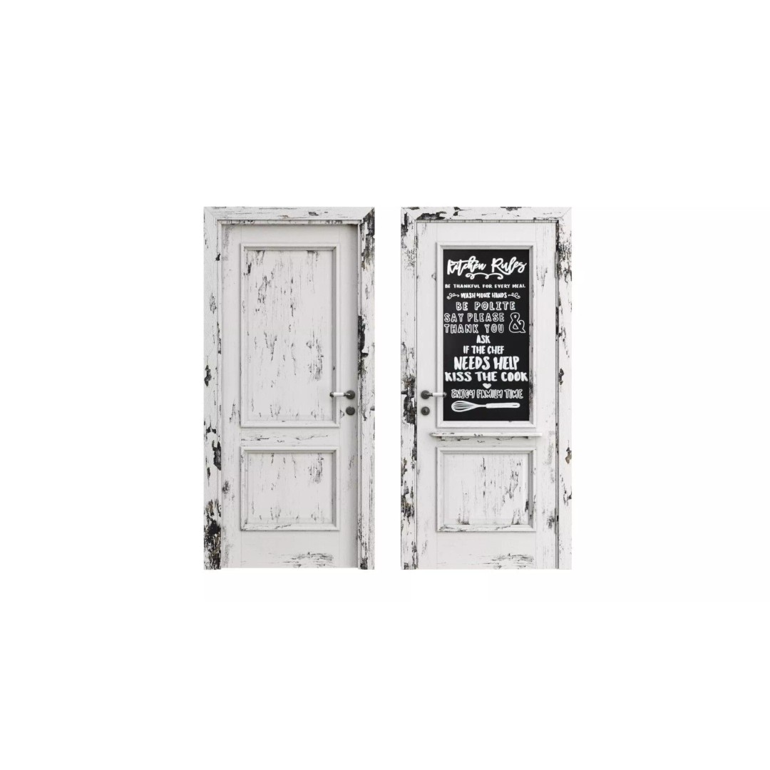 Loft Door 3D Model – Architectural Wood Door, FBX & OBJ Formats - View 2