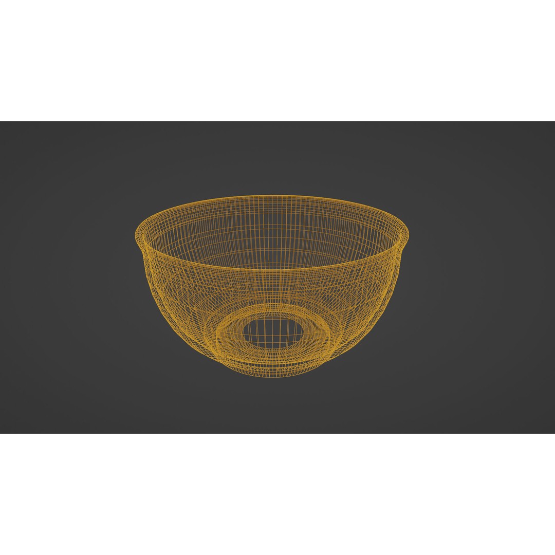 Traditional Asian Style Bowl 3D Model – Low Poly Kitchenware, Blender, FBX