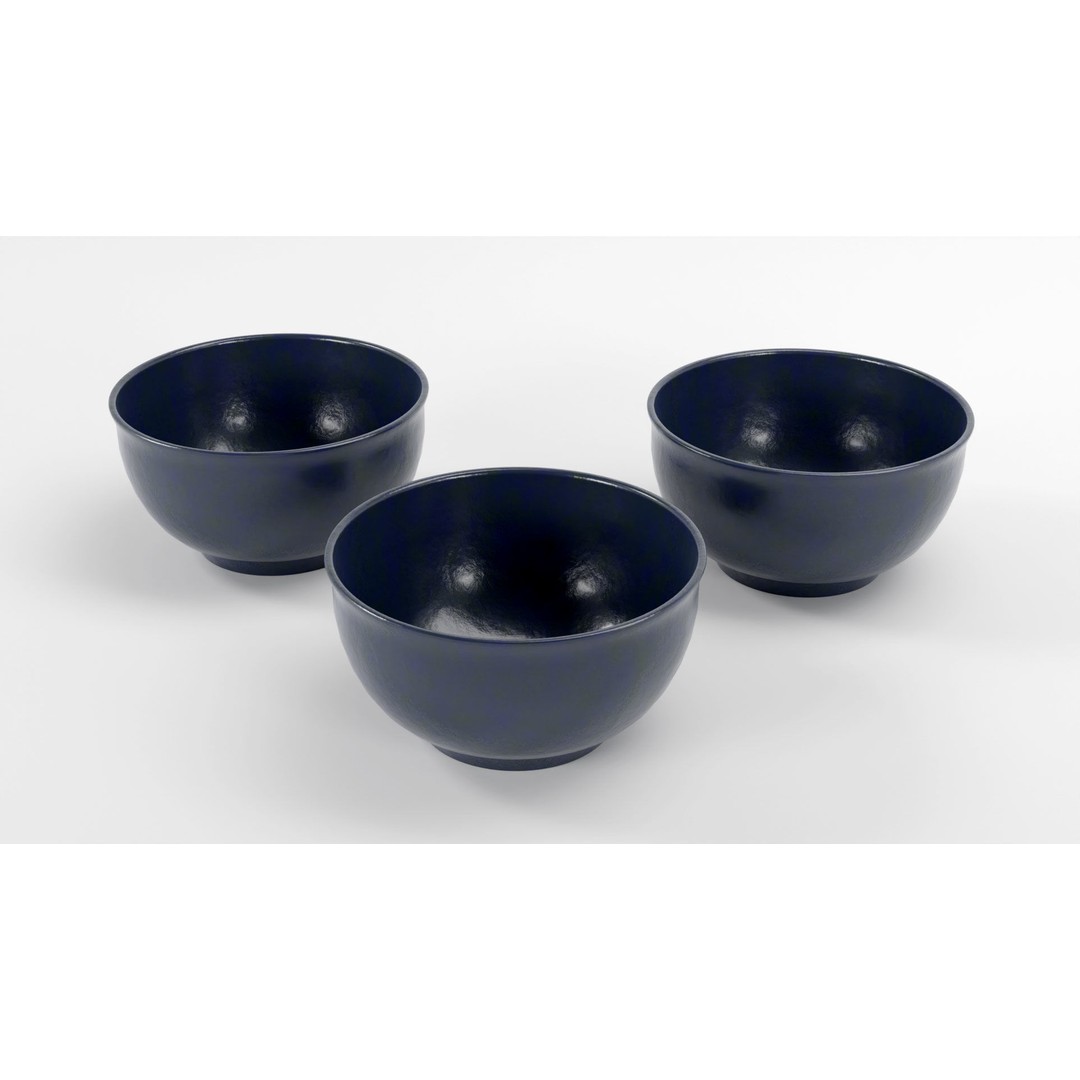 Traditional Asian Style Bowl 3D Model – Low Poly Kitchenware, Blender, FBX - View 16