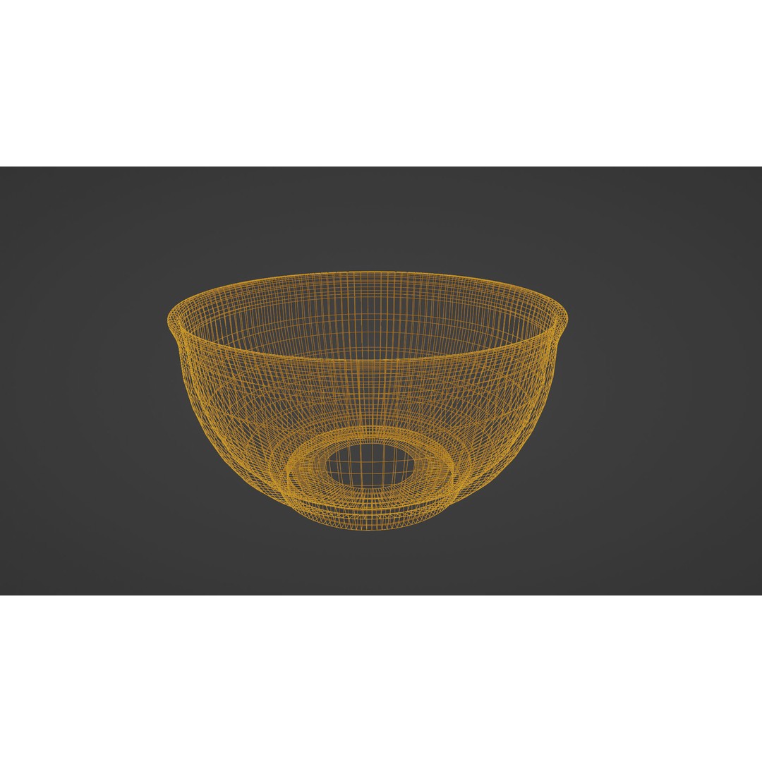 Traditional Asian Style Bowl 3D Model – Low Poly Kitchenware, Blender, FBX - View 22