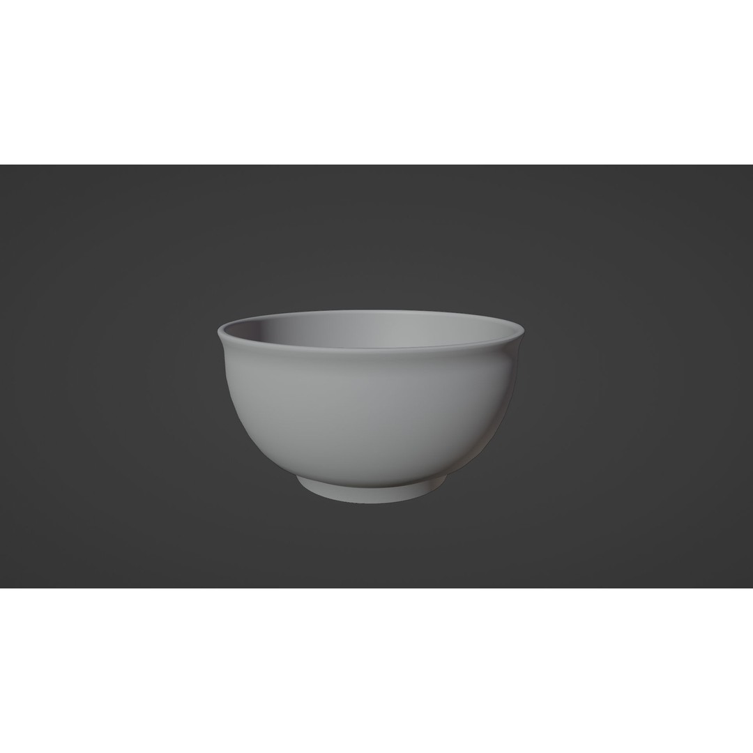 Traditional Asian Style Bowl 3D Model – Low Poly Kitchenware, Blender, FBX - View 24