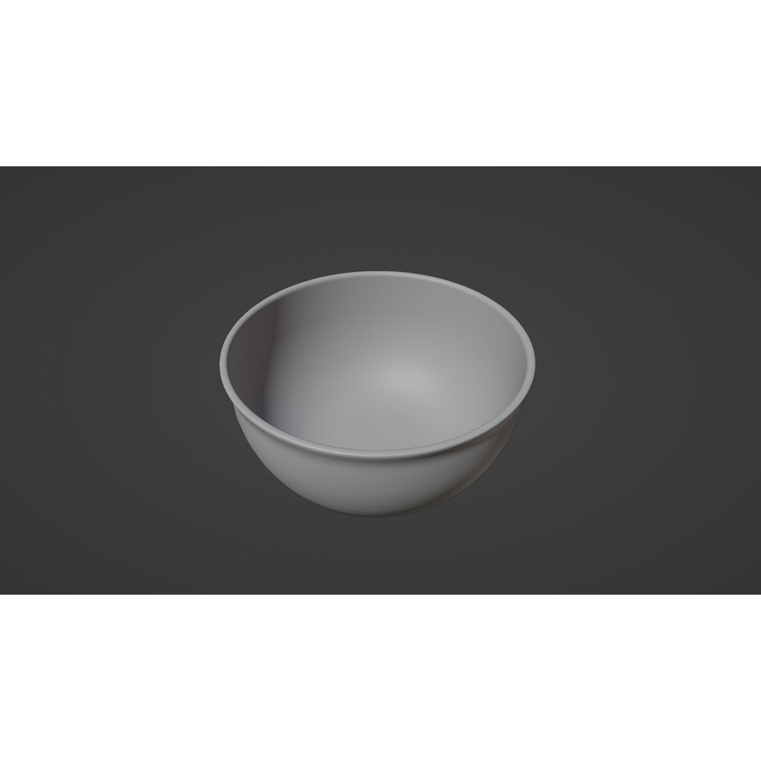 Traditional Asian Style Bowl 3D Model – Low Poly Kitchenware, Blender, FBX - View 25
