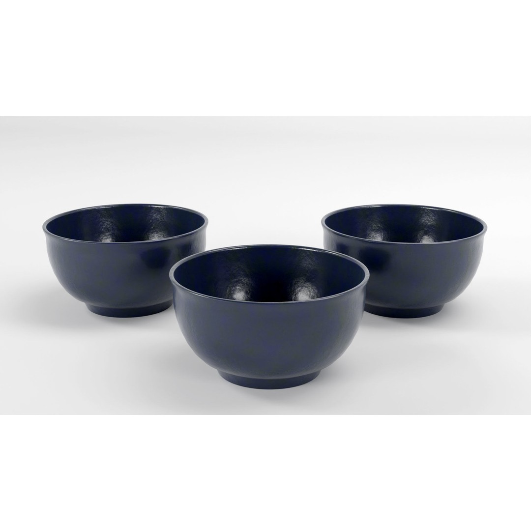 Traditional Asian Style Bowl 3D Model – Low Poly Kitchenware, Blender, FBX - View 3