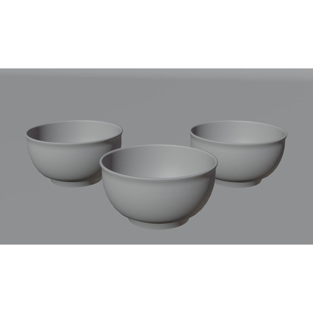 Traditional Asian Style Bowl 3D Model – Low Poly Kitchenware, Blender, FBX - View 36