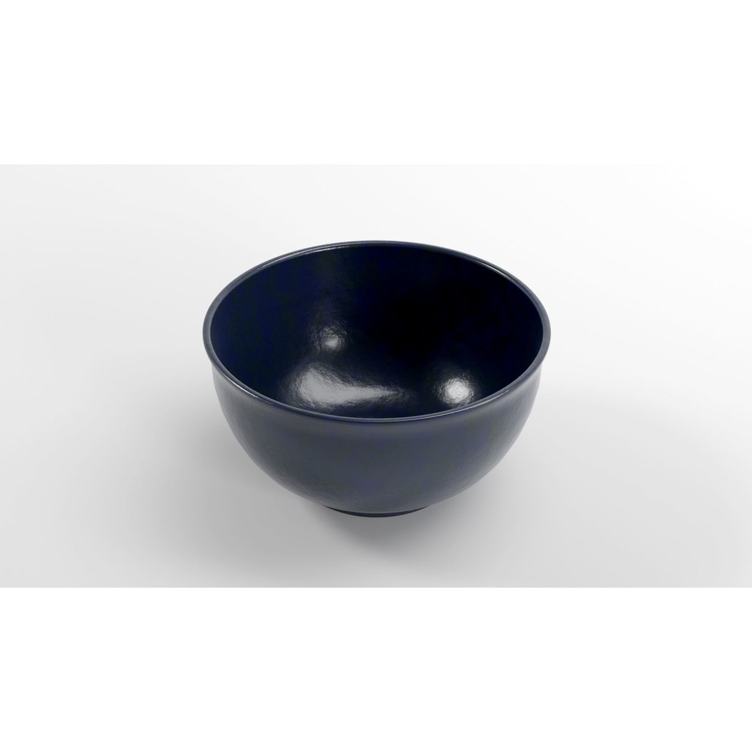 Traditional Asian Style Bowl 3D Model – Low Poly Kitchenware, Blender, FBX - View 4