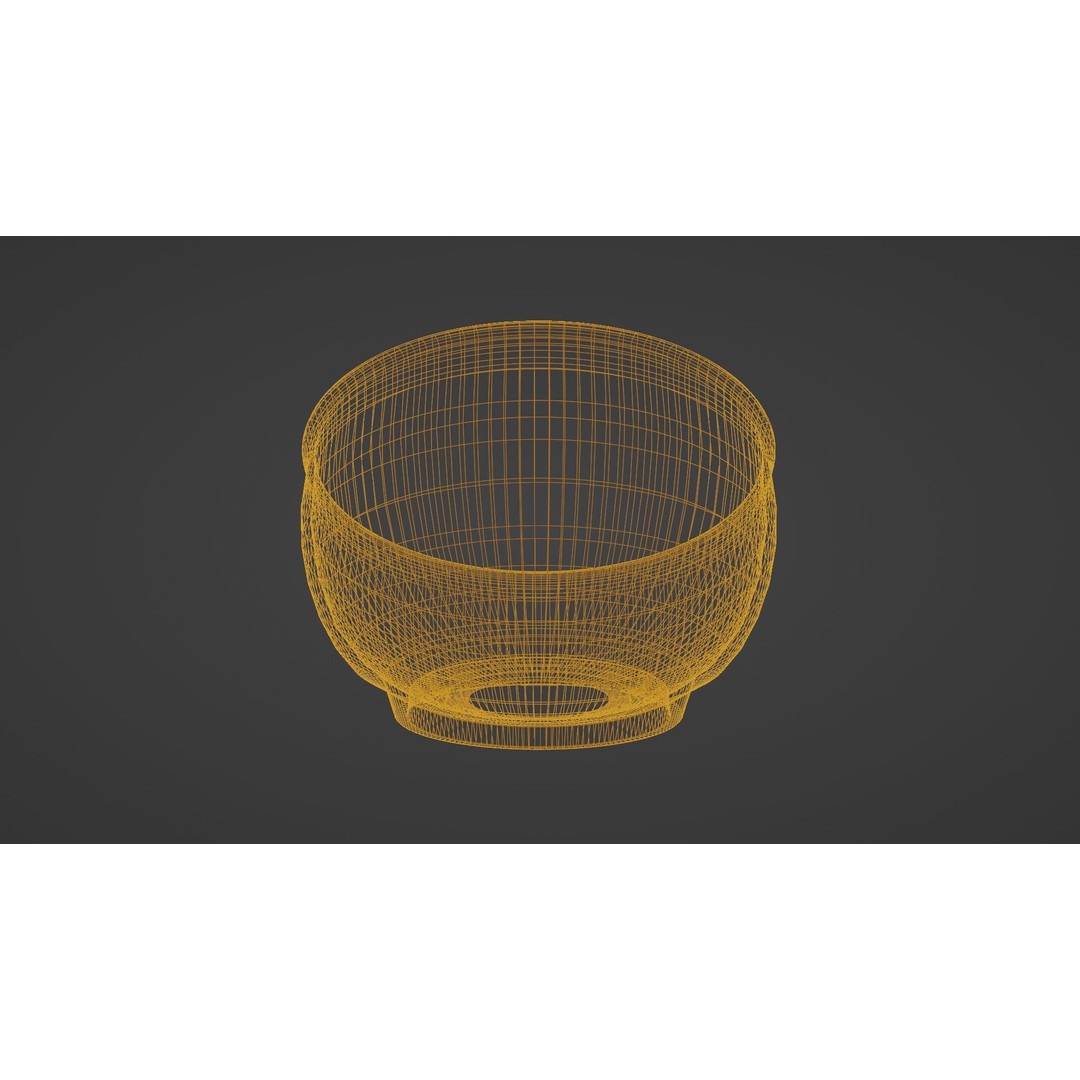 Traditional Asian Style Bowl 3D Model – Low Poly Kitchenware, Blender, FBX - View 40