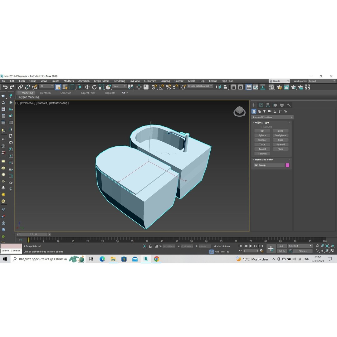 Nic Toilet 3D Model – Realistic Bathroom Fixture, FBX & OBJ - View 11