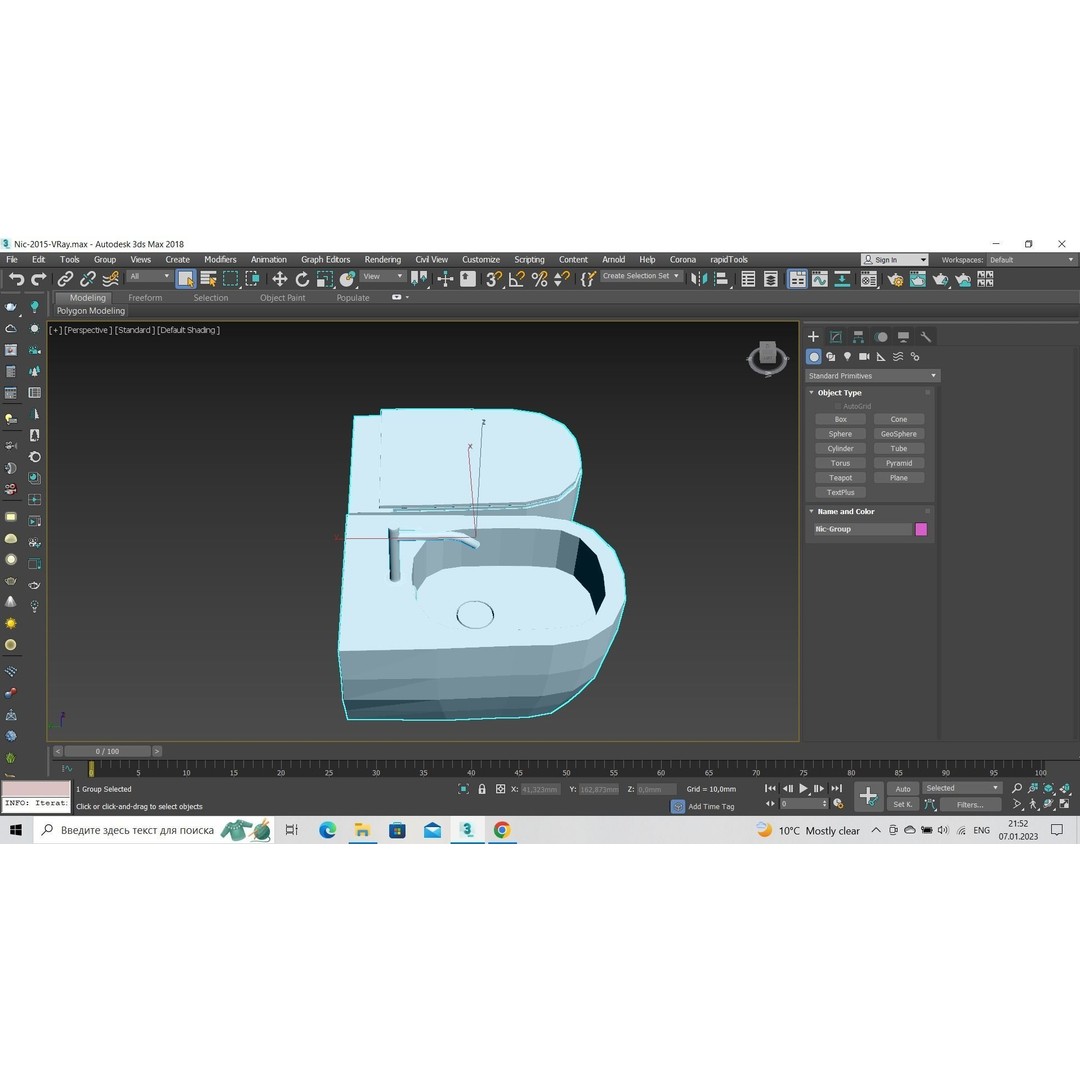 Nic Toilet 3D Model – Realistic Bathroom Fixture, FBX & OBJ - View 14