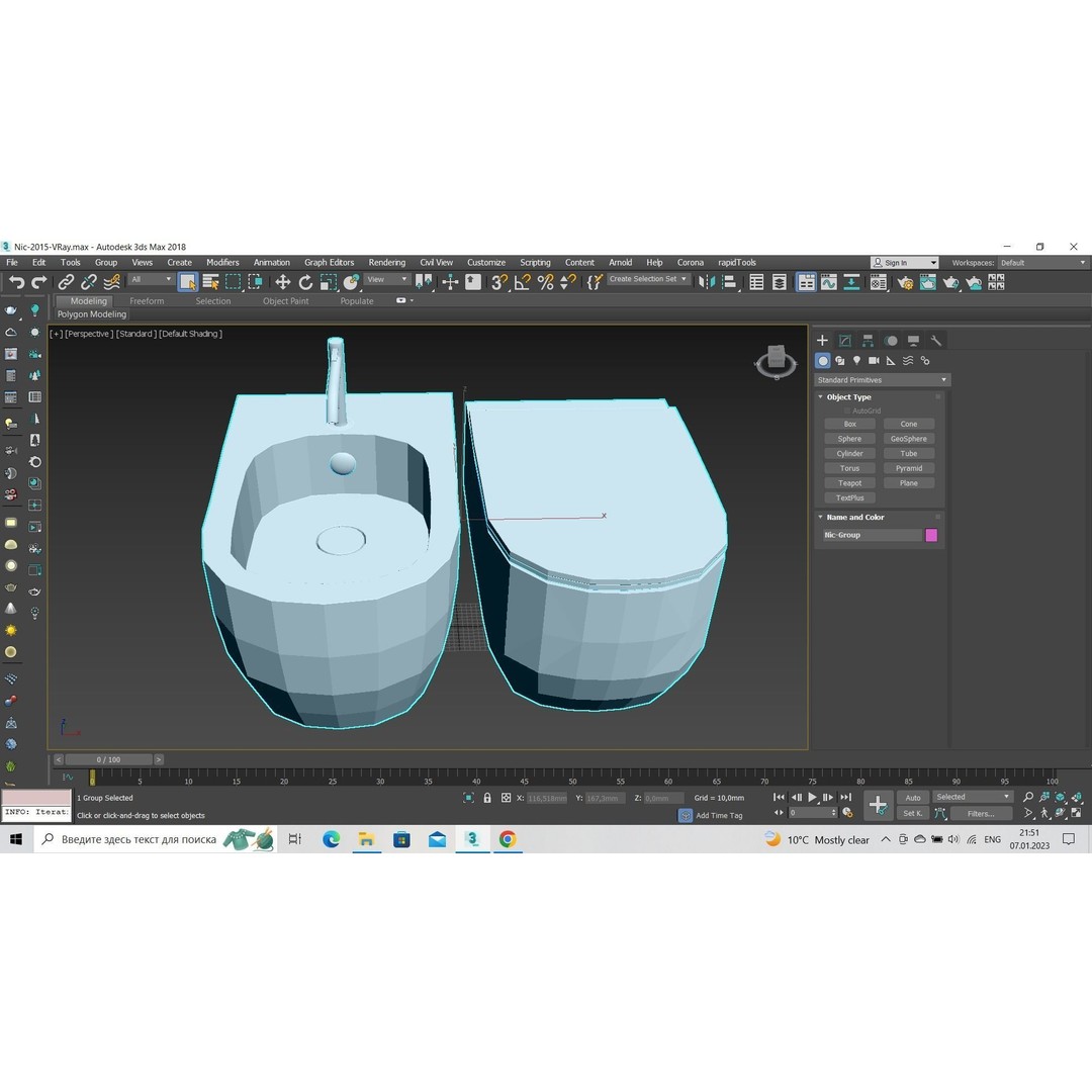 Nic Toilet 3D Model – Realistic Bathroom Fixture, FBX & OBJ - View 8