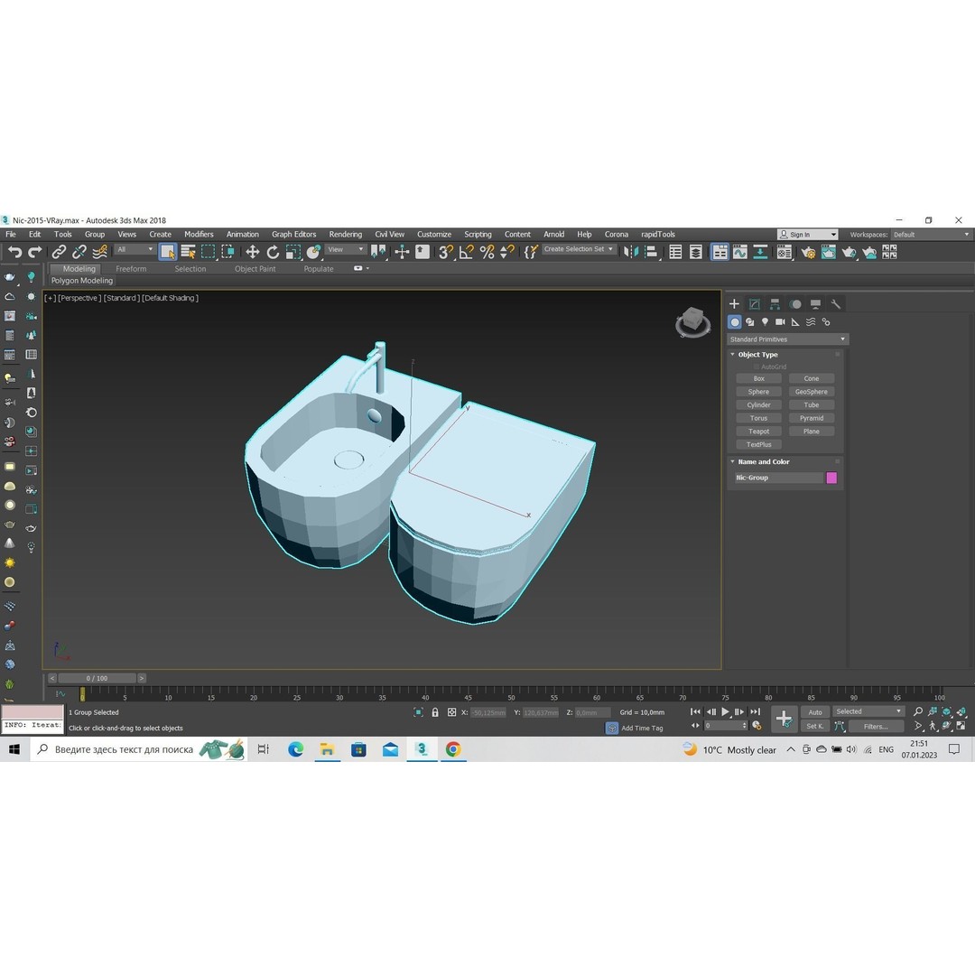 Nic Toilet 3D Model – Realistic Bathroom Fixture, FBX & OBJ - View 9