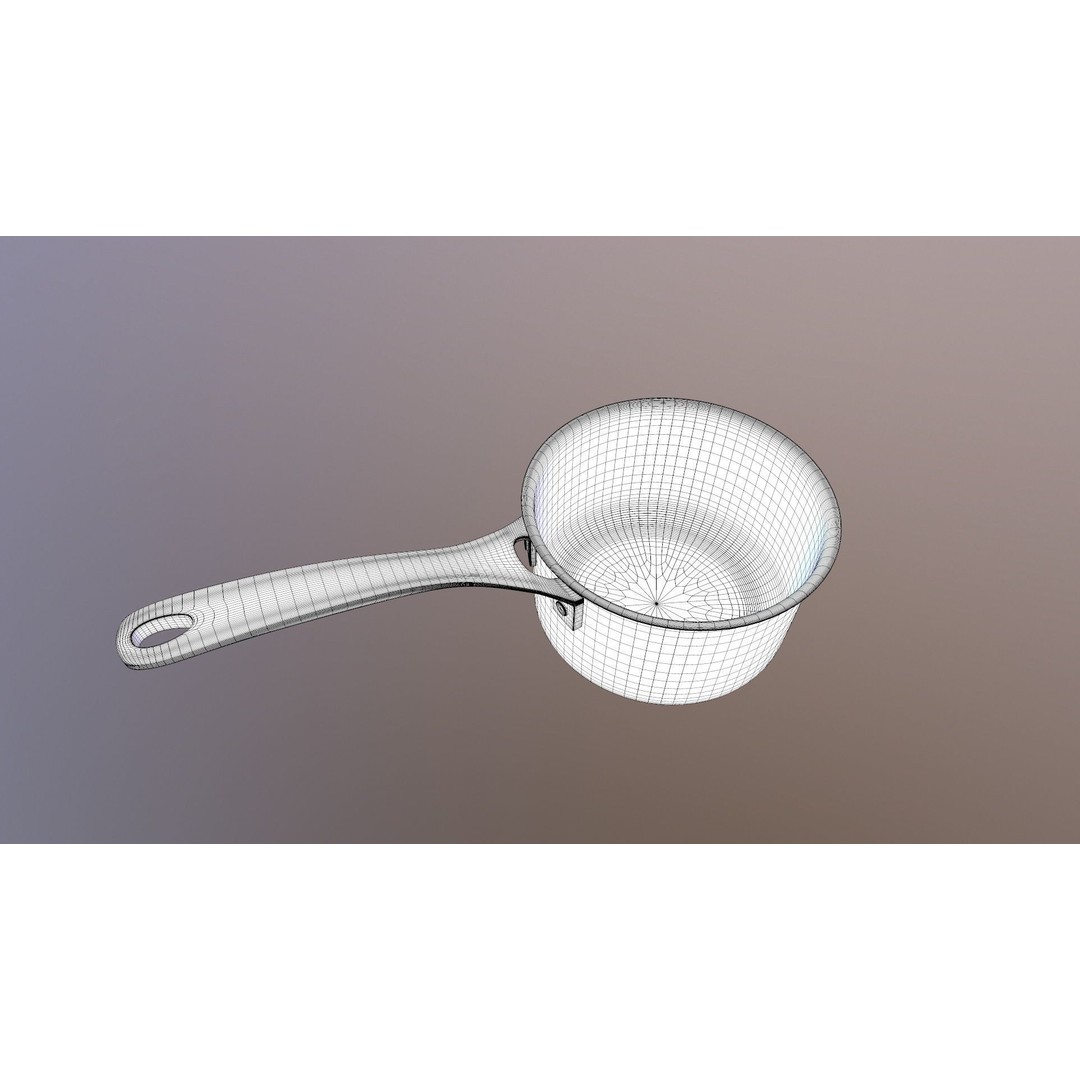 Saucepan 3D Model – Game Ready PBR Kitchenware Asset, OBJ & FBX - View 11