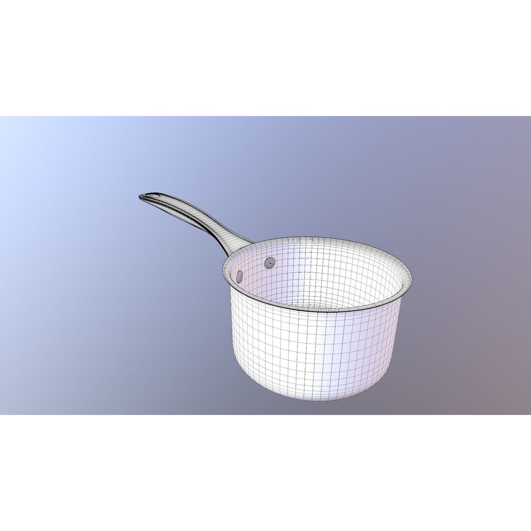 Saucepan 3D Model – Game Ready PBR Kitchenware Asset, OBJ & FBX - View 13